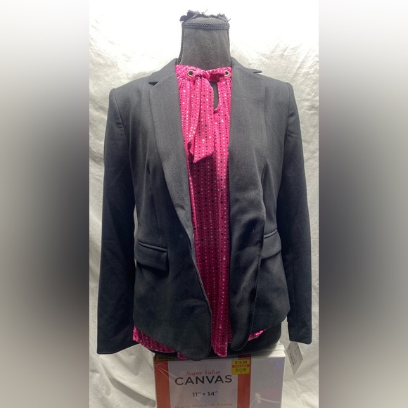 Liz Claiborne blazer and blouse set Fuchsia Black sz M 6 NWT - Picture 1 of 11